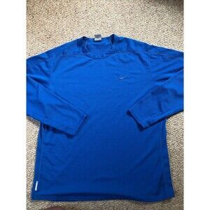 Vintage Y2K Silver Tag Nike Sphere Dry Long Sleeve Shirt Blue Size XL